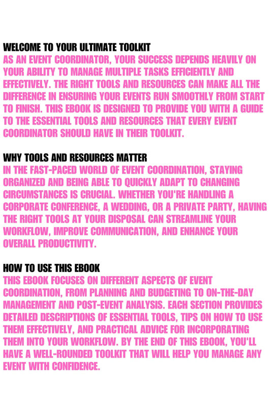 DFY “Ultimate Event Coordinator Toolkit”