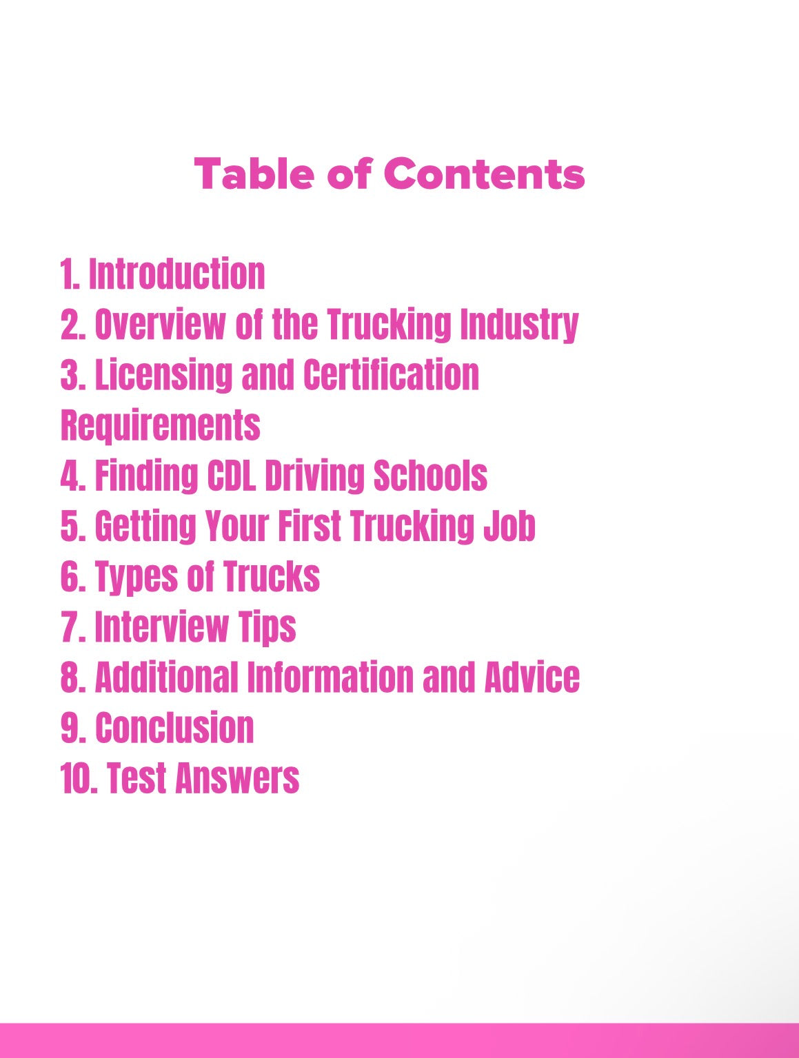 DFY “Guide To Becoming A CDL Truck Driver” Resellable E-Book