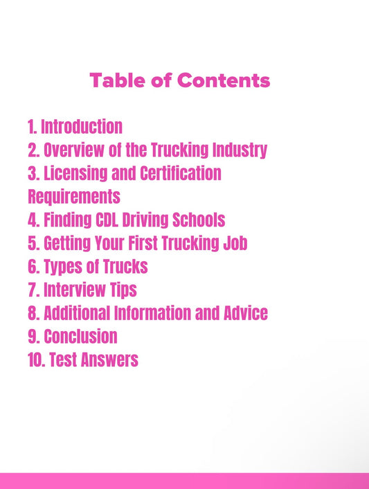 DFY “Guide To Becoming A CDL Truck Driver” Resellable E-Book