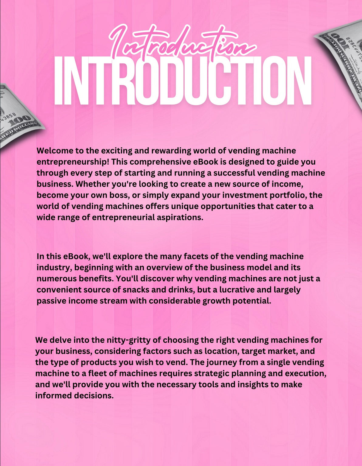 DFY “How To Start A Vending Machine Business” Resellable E-Book