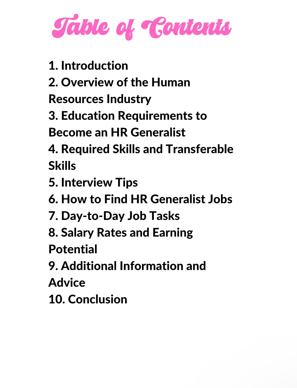 DFY “The HR Generalist” Resellable E-Book